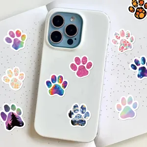 Leuke kleurrijke honden pootafdruk stickers voor telefoonhoesje en dagboek decoratie.