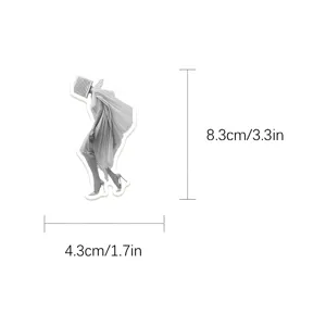 Minimalistische surrealistische toetsenbord hoofd mode sticker zwart-wit waterdicht