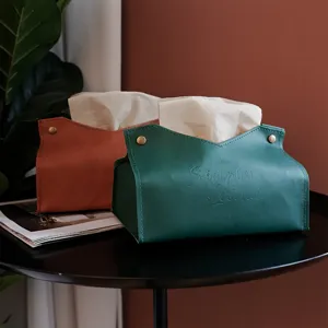 Scatola di Fazzoletti in Pelle PU di Lusso Nordico Supporto Scatola di Immaginazione Pieghevole per Tovaglioli Con Rivetti Metallici Design Stampato Per Soggiorno Decorazioni per la Casa