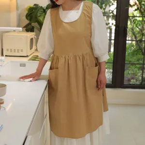 Grembiule in Cotone in Stile Giapponese per Donna Cucina Pasticceria Caffè Antimacchia Letterario Taglia Forte Vestito Grembiule Senza Maniche