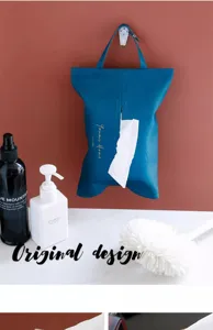 Custodia per fazzoletti appesa in pelle blu stile nordico per auto e casa decor