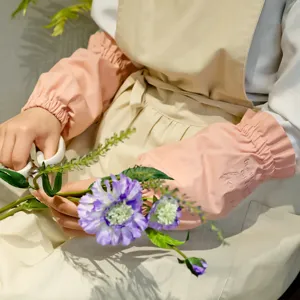 Coprimaniche in cotone rosa da donna con ricamo per lavori domestici e ufficio