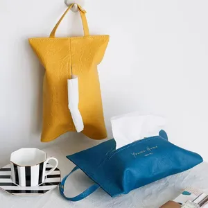 Creativo Ins Stile Pelle Scatola per Fazzoletti Nordico Auto Appeso Tovagliolo Custodia Portatile PU Pelle Facciale Fazzoletto Supporto Per Casa Soggiorno