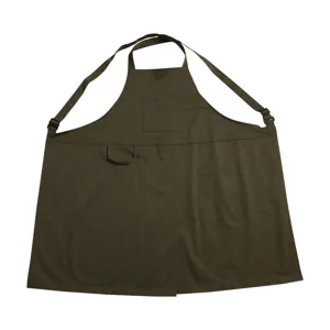 Grembiule da barista professionale verde oliva scuro con spalline regolabili e tasche