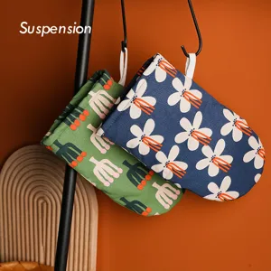 Guanti da Forno Resistenti al Calore Minimalisti Carini Stampa Floreale Cotone Cucina Microonde Guanto Per Cottura