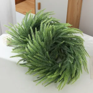 Artificial pine needle wreath Norfolk pine garland Christmas home decoration green plant wreath
