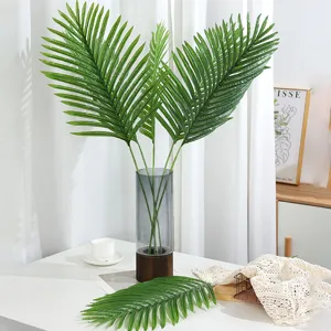 Artificial Palm Leaf Simulation Greenery Plant Long Stem Fan Palm Leaf For Home Decor Photography Props Wedding Decoration