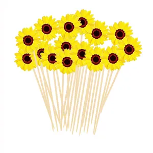 Girasole decorazione per torta dessert cottura bastoncino di legno dettaglio esposizione