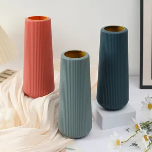 Vase en Plastique Créatif de Style Nordique Moderne Minimaliste Bureau Décoratif Arrangement Floral Vase Géométrique Décoration Maison