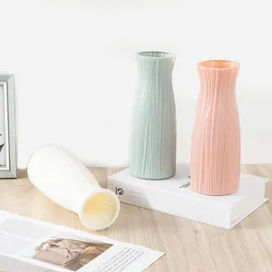Modern Minimalist Plastic Vase Drop-proof Geometric Flower Pot Nordic Desktop Decorative Vase For Home Living Room