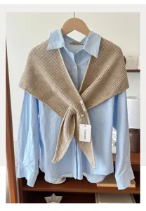 Strick Kreuz Schal Damen Winter warm stylisch Halswärmer vielseitig Strickschal Detail