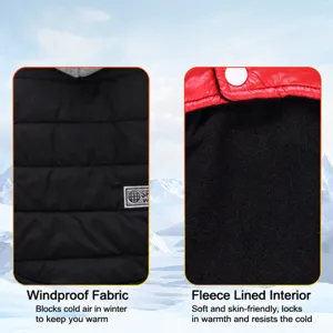 Winter Warm Dog Coat Windproof Fleece Lined Dog Jacket With Reflective Strip Hooded Cold Weather Pet Apparel