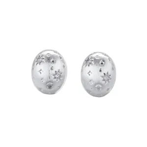 Orecchini a Bottone in Rame Zirconia Minimalisti per Donna a Forma di Stella Smerigliati Tondi Oro Argento Gioielli