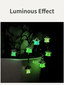 Mini lanterna luminosa micro paesaggio resina ornamento pianta succulenta dettaglio