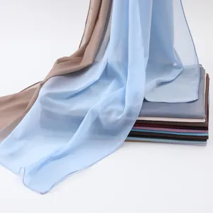 Elegant solid color chiffon hijab scarves in multiple colors for versatile styling