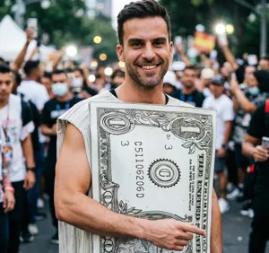 Déguisement billet de dollar Halloween homme tenue rigolote fête cosplay nouveauté