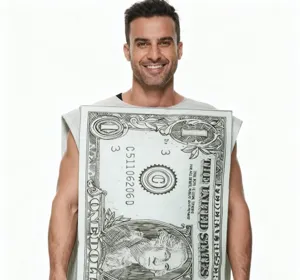 Costume de billet de dollar Halloween adulte drôle fête cosplay tenue vêtement de banque