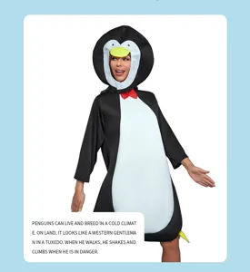 Adult cute penguin costume for cosplay party stage performance soft fabric funny animal outfit.