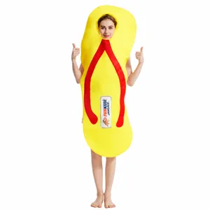 Adult funny flip flop costume novelty party outfit yellow wearable performance prop