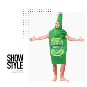 Costume de Bouteille de Bière Adulte Oktoberfest Déguisement Fête Halloween Cosplay Tenue Unisexe Éponge Vêtement de Performance
