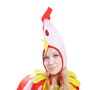 Femmes Drôle Costume de Poulet Adulte Animal Cosplay Combinaison Halloween Carnaval Performance sur Scène Tenue de Fête Polyester