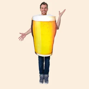 Lustiges Halloween Bierbecher Performance Kostüm Cosplay Rollenspiel Erwachsene Männer Party Outfit Neuheit Polyester Kostüm