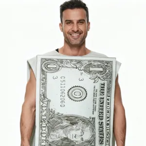 Costume drole de billet de dollar d'Halloween tenue nouveaute pour hommes de fete
