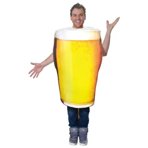 Lustiges Bierglas Kostüm für Herren Halloween Party Cosplay Verkleidung Aufführung Bekleidung