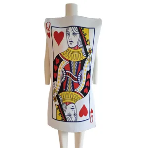 Costume de carte à jouer Reine de Cœur déguisement Halloween cosplay fête scène spectacle
