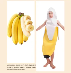 Costume de banane pour enfants drôle tenue de fruit pour fête d'Halloween spectacle