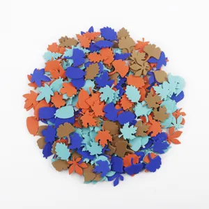Colorful EVA foam autumn leaves stickers bulk pack for DIY crafts and seasonal decoration.