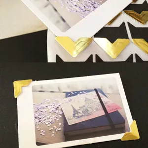 Gold Photo Corners Self Adhesive Paper Corner Stickers For DIY Scrapbook Photo Album Picture Mounting Craft Supplies