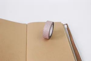 Glitter washi tape for journaling and DIY crafts, decorative adhesive masking tape for albums.