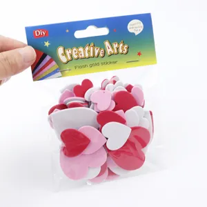 DIY heart foam stickers colorful sponge love shape arts crafts for kids kindergarten decoration