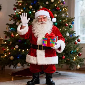 Weihnachtsmann Kostüm rotes Samt Outfit Cosplay Verkleidung Party Anzug festliche Kleidung.