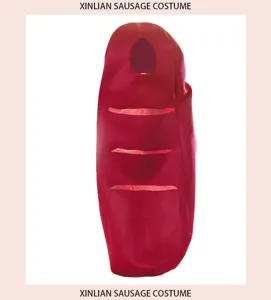 Drôle de costume complet de saucisse rouge pour fêtes d'Halloween et événements cosplay.