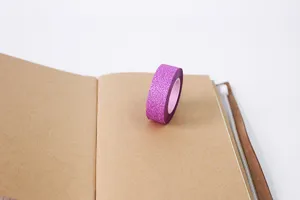 Glitter purple washi tape detail shot, perfect for DIY journaling, crafting and scrapbooking.