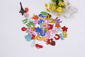 Colorful glitter EVA foam letter number stickers for DIY crafts kids educational toys pack