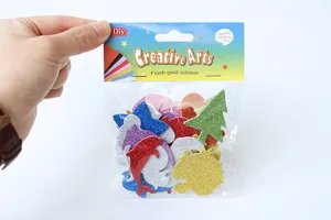 EVA Schaumstoff Glitzer Aufkleber fuer Kinder Basteln sortierte bunte Formen selbstklebend.
