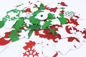 Christmas glitter EVA foam stickers assortment bulk pack for DIY crafts and holiday decor