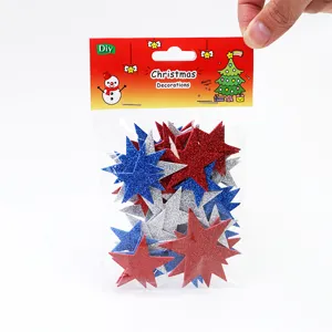 Weihnachten Glitzer Schaumstoff Stern Aufkleber DIY mehrspitzige Sterne Bastelset Deko