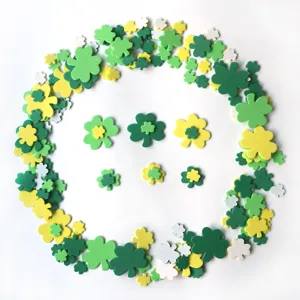 St. Patrick's Day Shamrock EVA Foam Stickers Irish Festival Party Decoration DIY Craft Supplies Multicolor Clover Pieces