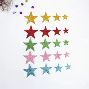Colorful EVA glitter star stickers for kids DIY crafts, scrapbooking and party decorations.