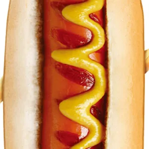 Drôle de costume de hot-dog pour adulte, combinaison de nourriture pour fête.