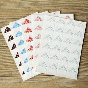 Colorful floral photo corner stickers for DIY scrapbooking picture mount stickers set