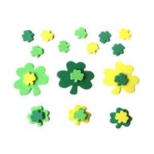 Irish festival shamrock EVA foam stickers, colorful sponge stickers for party DIY decorations.