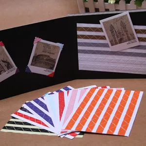 Adesivi angolari per album fotografici e adesivi decorativi con bordi per scrapbooking.