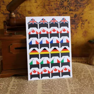 Vintage national flag photo corner stickers DIY paper adhesive for scrapbook albums decoration