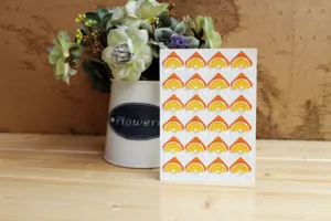 DIY photo corner stickers paper cute orange fruit design 24 pieces picture mounts album decor