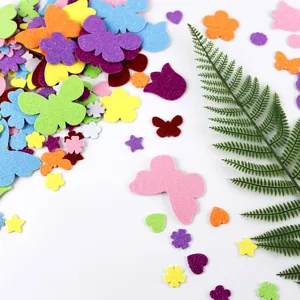 Autocollants en mousse EVA colorés DIY papillon fleur paillettes patchs artisanaux